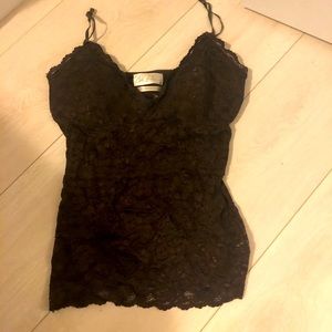 Brown lace top with speghetti straps